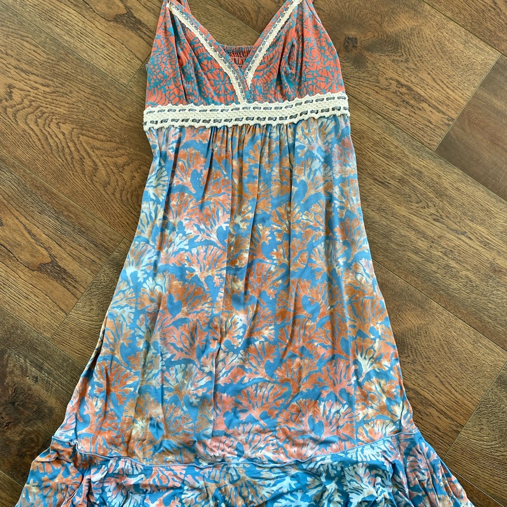 Floral Lace-Trimmed Dress